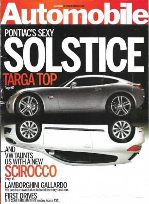 AUTOMOBILE 2008 MAY - SOLSTICE,SCIROCCO, GALLARDO, ACURA TSX, BMW M3, AMG*