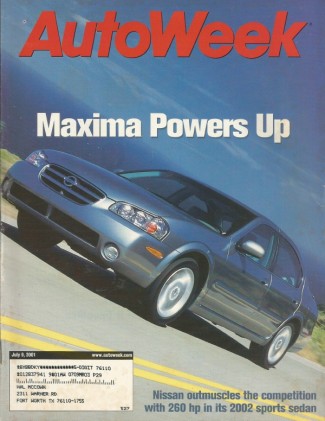 AUTOWEEK 2001 JULY 09 - MAXIMA, IS300, AUTI TT&S8, '61 NORTON MANX, BOXSTER S