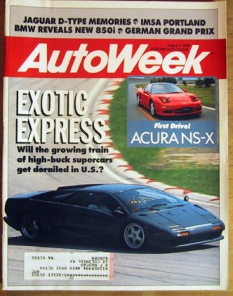 AUTOWEEK 1989 AUG 07 - TESTING THE NS-X, JAG D-TYPE*