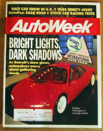 AUTOWEEK 1991 JAN 21 - NEW SAAB 9000, LAMBORGHINI NEWS