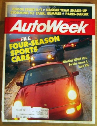 AUTOWEEK 1991 FEB 04 - NSX vs CARRERA 4 vs 3000GT VR-4