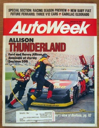 AUTOWEEK 1992 FEB 24 - NEW JETTA & ELDORADO, '92 RACING