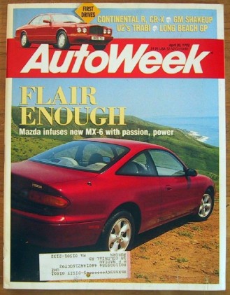 AUTOWEEK 1992 APR 20 - NEW DEL SOL & MX-6 V6 TESTED
