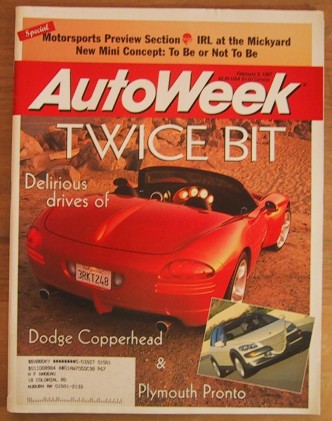 AUTOWEEK 1997 FEB 03 - MINI S ACV 30, COPPERHEAD, PRONT