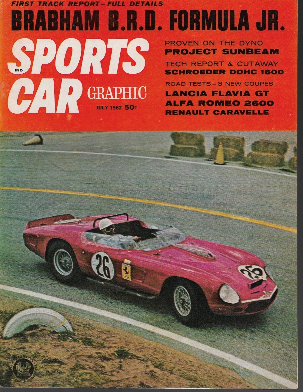 SPORTS CAR GRAPHIC 1962 JULY - CARAVELLE, FLAVIA, ALFA 2600 SPRINT ...